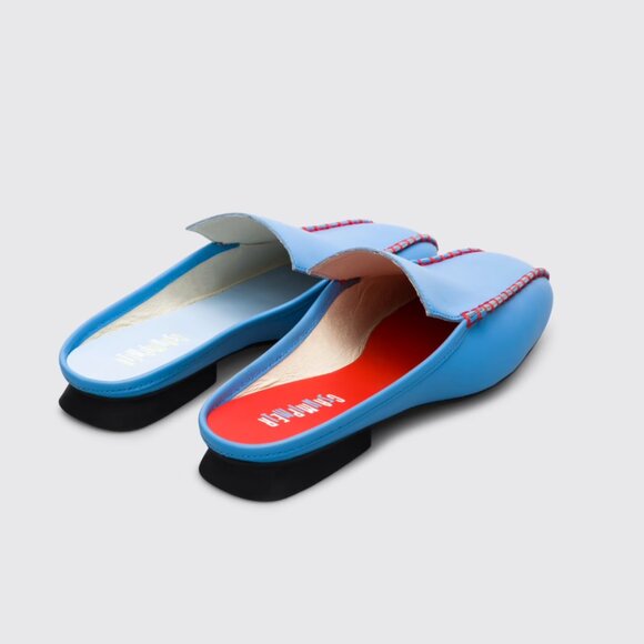 NIB Camper Light Blue Slip-On Loafers with Red Accents - Picture 5 of 5